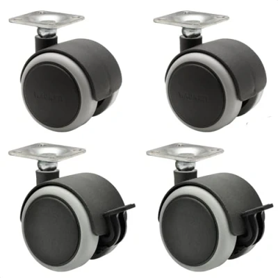 Afbeelding van WAGNER meubelwielen/dubbele wielen set van 4 SOFT diameter Ø 50 mm, met zacht loopvlak, aanschroefbare plaat 42 x cm, 2 rem, max. belasting kg/wiel 02172888