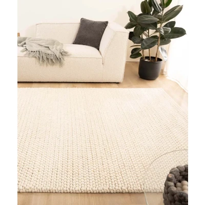 Afbeelding van Wollen Tapijt/Vloerkleed Løkke Ivoor 160x240 Cm 100% Wol