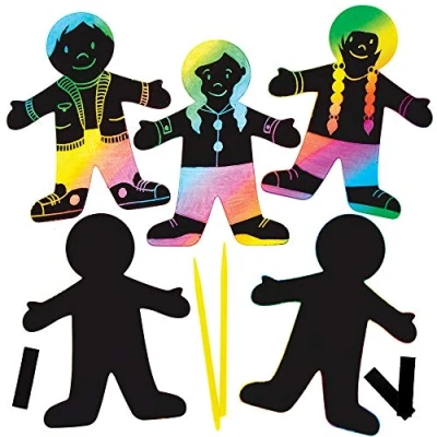 Afbeelding van Baker Ross Personen krasafbeelding magneten knutselset voor kinderen (10 stuks) creatieve sets om te knutselen en decoreren in de lente