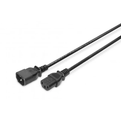 Afbeelding van DIGITUS Verlengkabel voor netaansluiting 1,2 m C14 naar C13 stekker/contactdoos H05VV F3G 0,75 mm² Stroomkabel, Voedingskabel