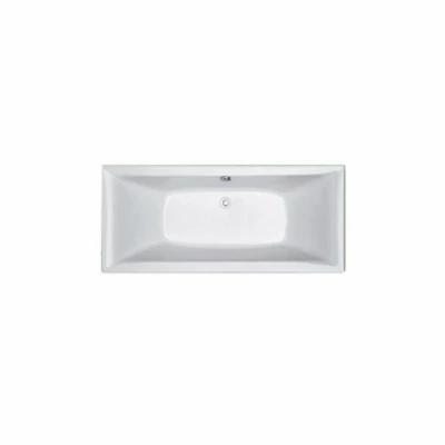 Afbeelding van Plieger Corfu duobad acryl extra diep 48cm en met poten wit