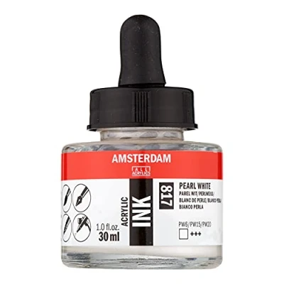 Afbeelding van Amsterdam NEW Acryl Ink, 30 ml 817 Pearl White, parelwit