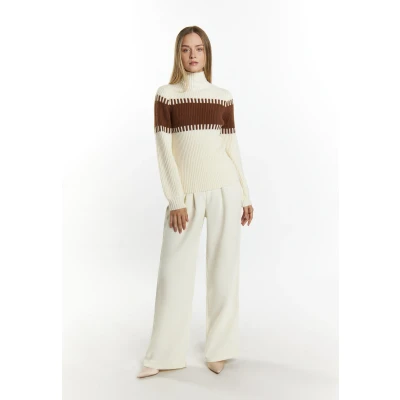 Afbeelding van Dreimaster Casnagie Trui, Dames, Maat: M/L, Wollweiss braun