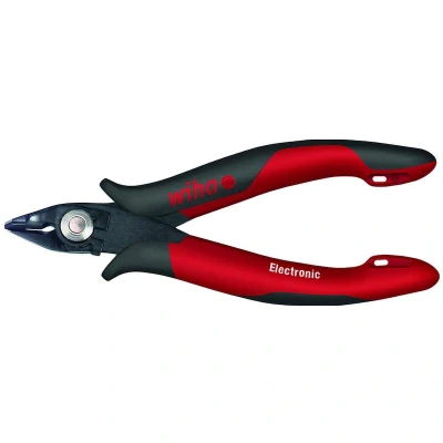 Afbeelding van Wiha Alicates de corte diagonal Electronic con cabeza puntiaguda ancha y muelle sujeción cable sin chaflán 130 mm, 5 1/8&quot; (27395)