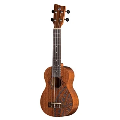 Afbeelding van GEWA sopraan ukelele manoa sopraan. Ukulele Sapelli INCA mat, Kaleo Tattoo KT SO