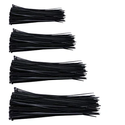 Afbeelding van GTIWUNG 400 stuks professionele kabelbinders set zwart, hittebestendig, duurzaam, hoge kwaliteit, sterk nylon, zelfborgend, 80 120 150 200 mm, 100