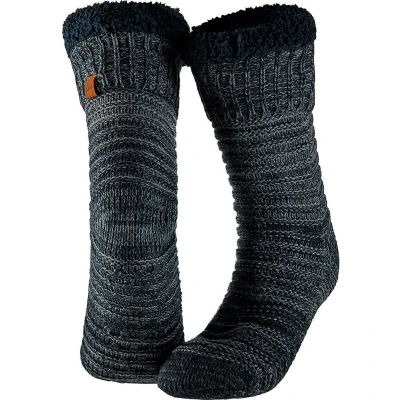 Afbeelding van Apollo Huissokken heren met anti slip Grijs One size Fluffy sokken Slofsokken Huisokken Warme