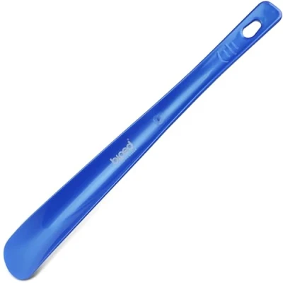 Afbeelding van Kunststof schoenlepel 35 cm met ophangoog z1555 (metallic blauw)