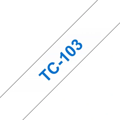 Afbeelding van Brother TC 103 labelprinter tape Blauw op transparant (TC 103)