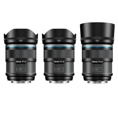 Afbeelding van SIRUI Sniper F1.2 Autofocus Lens Set, 23mm, 33mm, 56mm, Groothoek APS C Camera (AS 3S EB, E Mount, zwart)