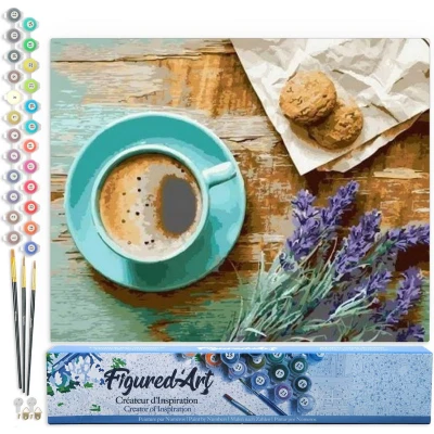 Afbeelding van Figured&#039;Art Schilderen op Nummer Volwassenen canvas Koffiepauze Handwerk acrylverf Kit DIY Compleet 40x50cm zonder frame