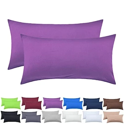 Afbeelding van NatureMark 2 pack jersey kussensloop kussenslopen zijslaper nekkussen vele maten en kleuren OEKO TEX (40 x 60 cm (nekkussen geschikt), paars)