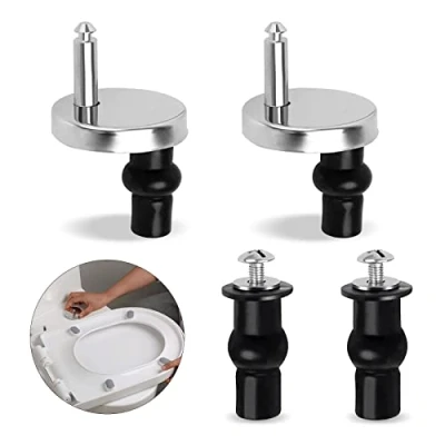 Afbeelding van Feliciay 2 stuks schroeven, toiletbril, universeel, scharnier voor toiletdeksel, bevestiging, wc bril, deksel, roestvrij staal, reparatieonderdelen, met reservetoiletbril, nylonschroeven