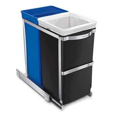Afbeelding van Prullenbak simplehuman Inbouw Pull Out Zwart 20 + 15L