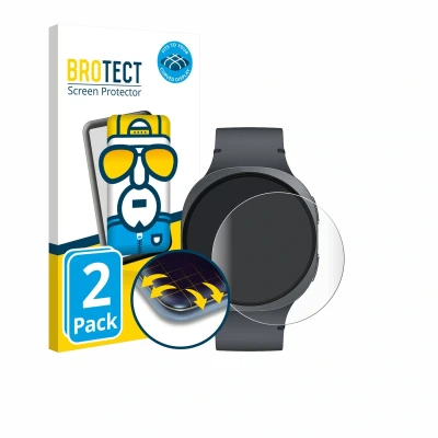 Afbeelding van BROTECT Screenprotector voor Samsung Galaxy Watch 8 (44 mm) Folie Beschermfolie transparant volledig dekking (2 Stuks)