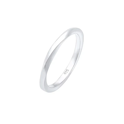 Afbeelding van Elli Basic Twisted Ring silvercoloured, Dames, Maat: 54, Silver coloured