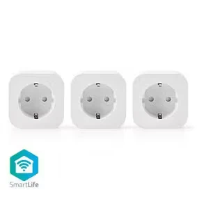 Afbeelding van Nedis SmartLife Slimme stekker Wi Fi 2500 W Randaarde / Type F (CEE 7/7) 10 45 C Android IOS Wit 3 Stuks