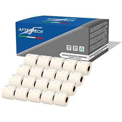 Afbeelding van Aftertech 20 x 99015 54 70 mm rollen compatibele zelfklevende etiketten (320 etiketten/rol = 6400 in totaal) voor Dymo LabelWriter Seiko SLP labelprinter S0722440
