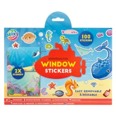 Afbeelding van Creative Craft Group Raamstickers met 2 Sticker Scenes Onderwaterwereld, 100st.