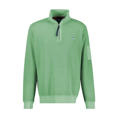 Afbeelding van Lerros Half zip trui Heren L 612 SAGE GREEN Katoen 2524421