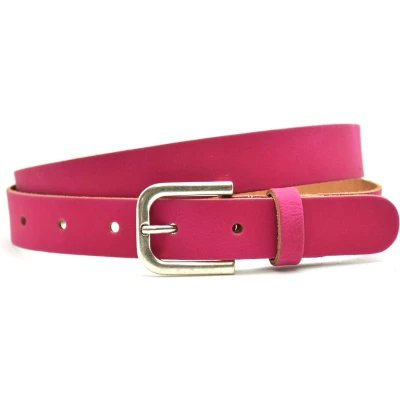 Afbeelding van Dames riem Leer Fuchsia Riemmaat 95 Totale lengte 110 cm