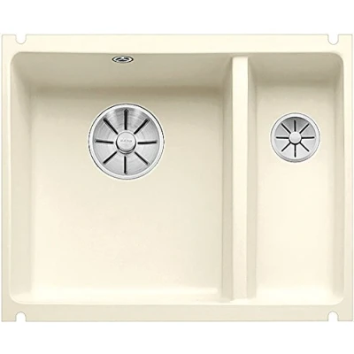 Afbeelding van Blanco Subline 350/150 U 1,5 spoelbak in magnolia glanzend 523742