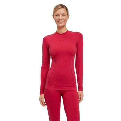 Afbeelding van FALKE Dames Top van onderlaag Maximum Warm Round Neck W L/s Sh functioneel materiaal sneldrogend 1 stuk, Rood Red 8644 Trend, S