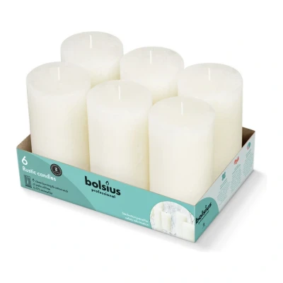 Afbeelding van Bolsius Rustieke Stompkaarsen 6x