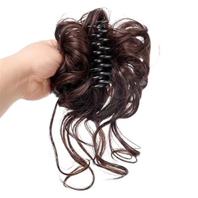 Afbeelding van Haar Chignon Synthetische Bun Hair Clips Messy Paardenstaart Extensions Golvend Krullend Broodje Claw Pruiken for Vrouwen Knot haarstukjes (Color : 1Pcs 04)