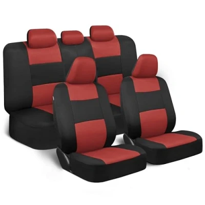 Afbeelding van BDK PolyPro Autostoelhoezen volledige set in terracotta op zwart, voor en achterbank stoelhoezen auto&#039;s, eenvoudig te installeren autostoelhoezen, auto accessoires vrachtwagens,