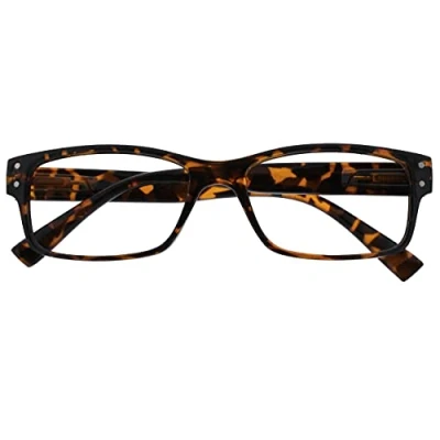 Afbeelding van The Reading Glasses Company Mens bruin schildpad grote designer stijl lezers lente scharnieren R11 2 +3.00
