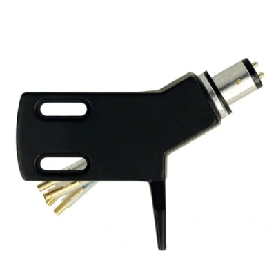Afbeelding van THAKKER CHS 13 Gehoekte Headshell van lichtgewicht aluminium Zwart SME Connector voor rechte toonarmen incl. kabels