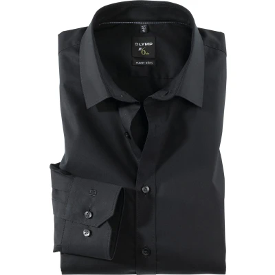 Afbeelding van OLYMP No. Six super slim fit overhemd mouwlengte 7 zwart Strijkvriendelijk Boordmaat: 39
