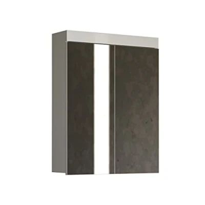 Afbeelding van AMANDA badkamermeubel 2 spiegeldeuren L60 x D17 H77 cm Wit TRENDTEAM