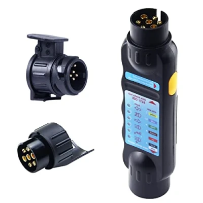 Afbeelding van WANGCL 12 Volt 7 Pin Trailer Plug Socket Bedrading Circuit Tester Licht Testen Tools Voor Caravan RV Truck Tractor Diagnostic