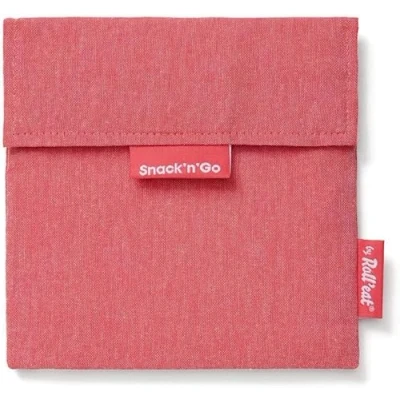 Afbeelding van Roll&#039;eat Broodzak Snack and Go Nature Herbruikbaar Rood 18x18cm