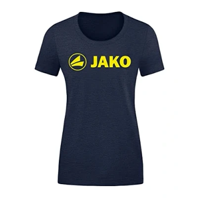 Afbeelding van JAKO Promotie Voor T Shirts, Dames, Marine Gemêleerd/Neongeel, 40
