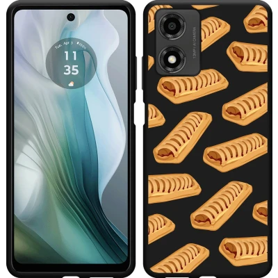 Afbeelding van Cazy Hoesje geschikt voor Motorola Moto E14 Siliconen Zwart Frikandelbroodjes