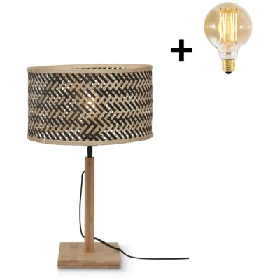 Afbeelding van Good&amp;Mojo Tafellamp Java Bamboe Recht Zwart 32x32x38cm