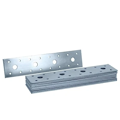 Afbeelding van HELPMATE 12 stuks platte connectoren 40 x 180 mm houten gegalvaniseerd &amp; blauw gepassiveerd verbindingsplaat met uitstekende corrosiebescherming, stabiel en duurzaam eenvoudige