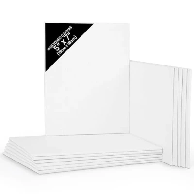 Afbeelding van Belle Vous Blank Canvas (12 Pak) 13 x 18cm Kleine Voorgerekte Paneel Borden Geschikt Voor Acryl en Olieverf, Maar ook Schetsen Tekenen