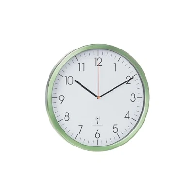 Afbeelding van TFA Dostmann 60.3517 Draadloze wandklok, analoog, met aluminium frame, geluidsarm, goed afleesbaar, ideale kantoorklok, L 305 x B 45 H mm, mintgroen