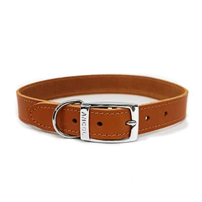 Afbeelding van Heritage leer genaaid/half gevoerde kraag Tan 55cm/22&quot; Sz 6