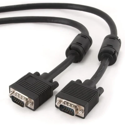 Afbeelding van Premium VGA monitor kabel met ferriet kernen CCS aders / zwart 1 meter