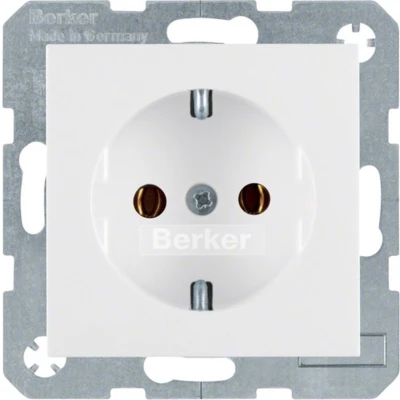 Afbeelding van Berker S.1/B.3/B.7 wandcontactdoos+ra 1 voudig steekklem wit