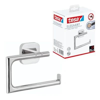 Afbeelding van tesa® Elegaant toiletrolhouder, zelfklevend, verchroomd, elegant ontwerp, 44 mm x 132 99