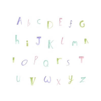 Afbeelding van Leen Bakker Dutch Wallcoverings Make Believe Alphabet Lila/groen 0,53x10,05m Behang Papier
