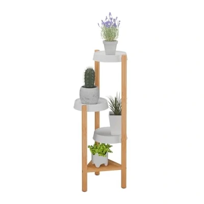 Afbeelding van plantenstandaard binnen 78 x 28 34 cm 4 etages bamboe kunststof