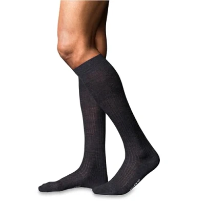 Afbeelding van FALKE Heren Kniekousen No. 7 M KH Wol Lang eenkleurig 1 Paar, Grijs (Anthracite Melange 3080), 39 40