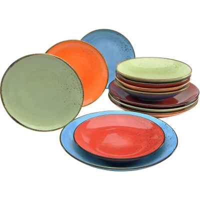 Afbeelding van CreaTable Eetservies NATURE COLLECTION Mediterran (set, 12 delig)